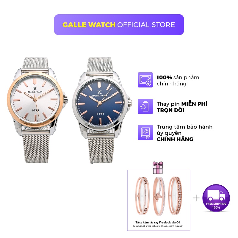 Đồng hồ nữ Daniel Klein DK.1.12622 mặt nhỏ, chống nước, dây thép lưới không gỉ chính hãng