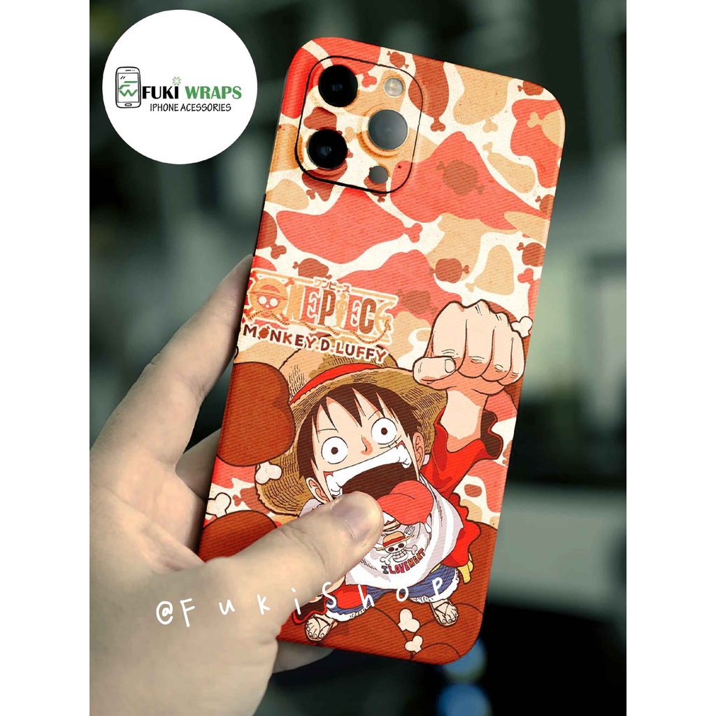 Tấm dán Skin FULL VIỀN One Piece Dành Cho 13ProMax 12ProMax 11ProMax X XS XR XSMAX 6Plus 7Plus 8Plus FukiShop