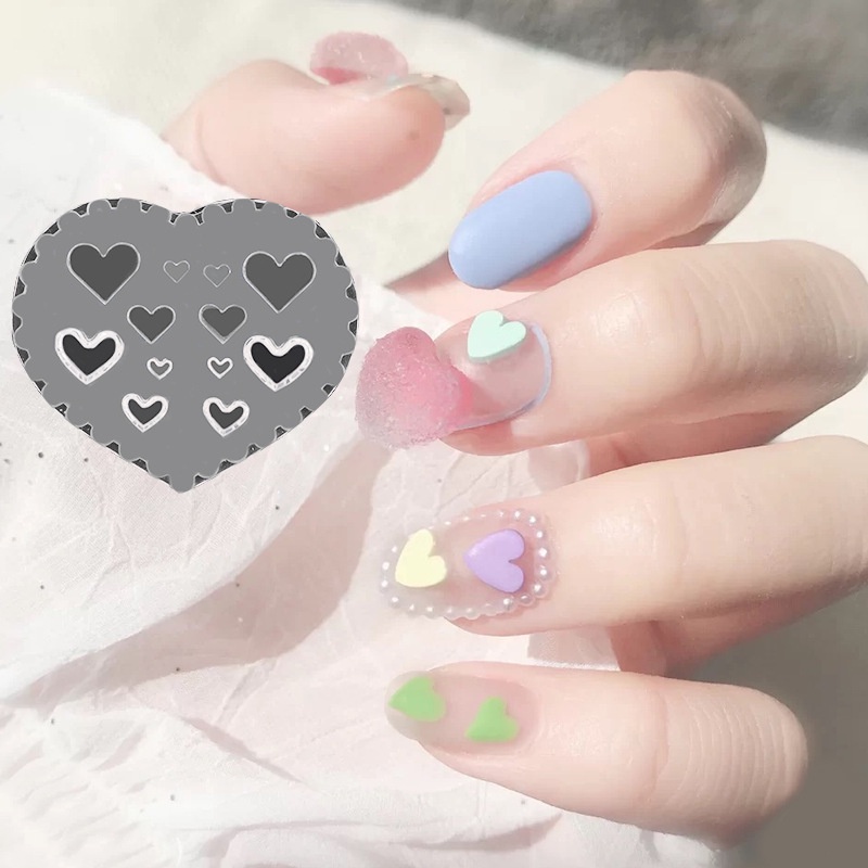 Khuôn trái tim silicon, khuôn trang trí móng hình cô gái, khuôn silicon bướm