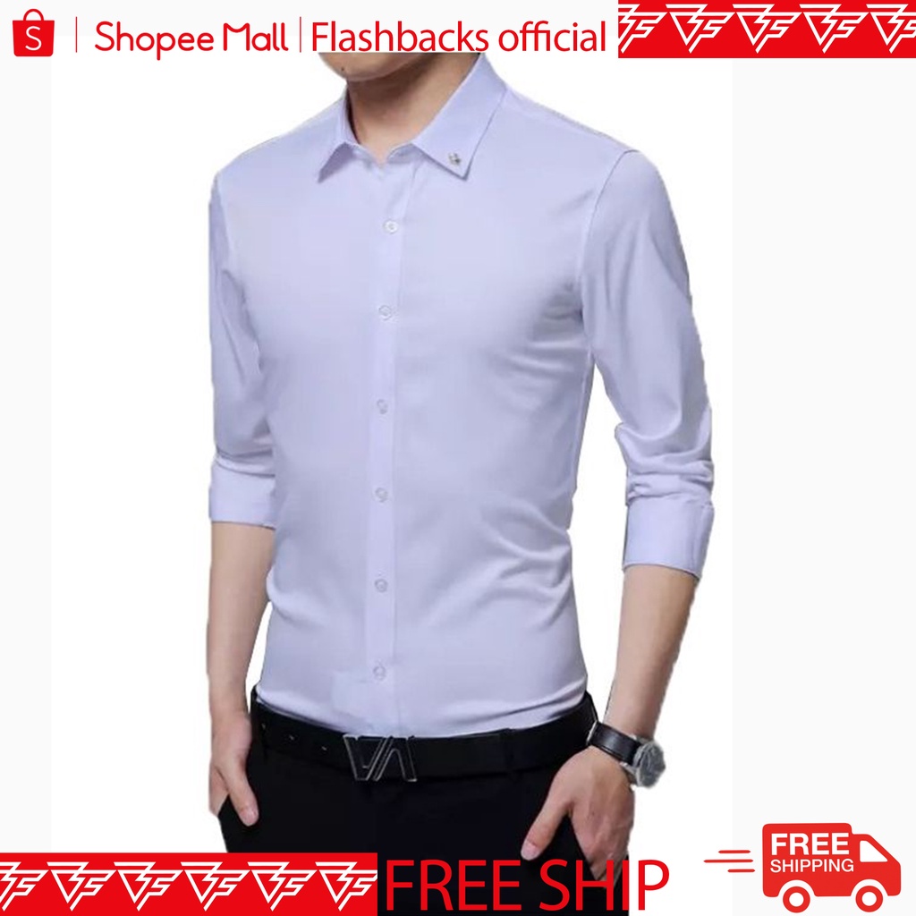 Áo Sơ Mi Nam FLASHBACKS Dài Tay - Thời Trang Vải Lụa 3D Cao Cấp - Phong Cách Lịch Lãm SM0005