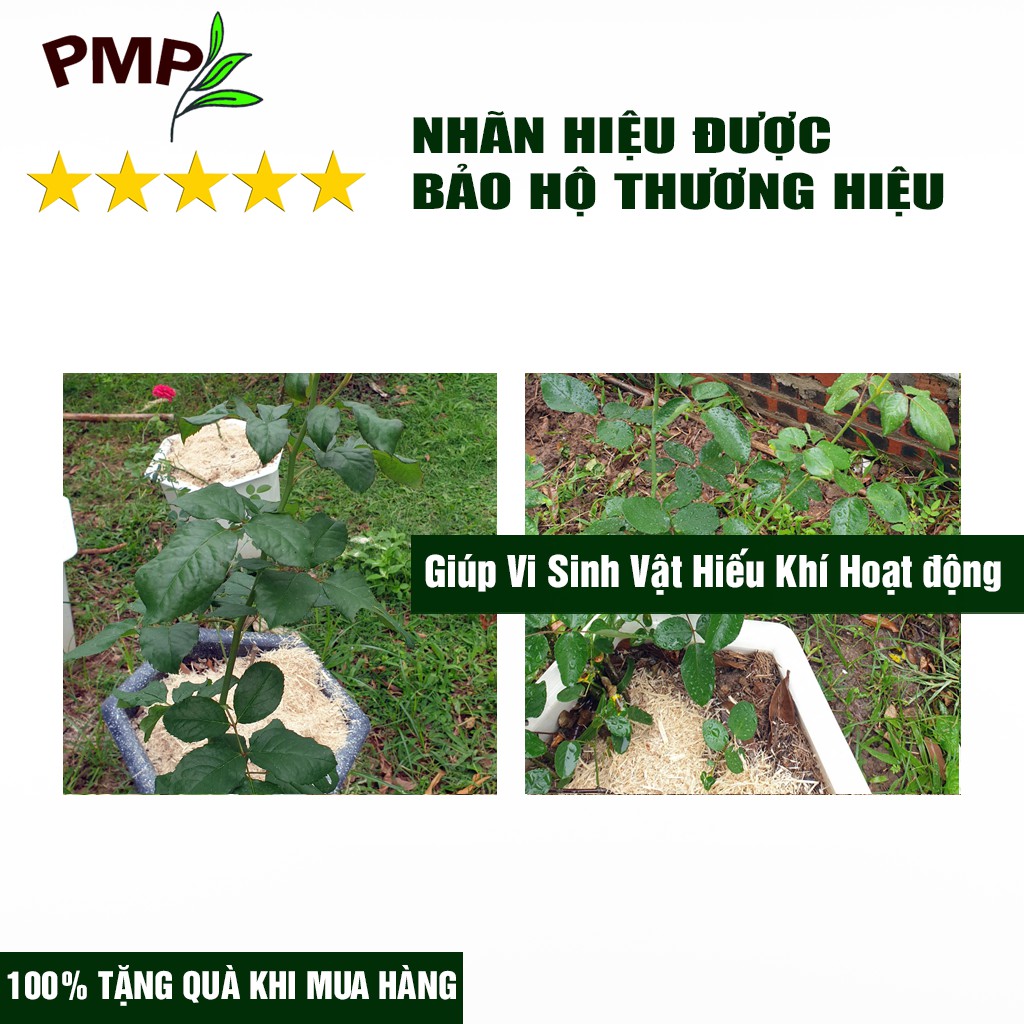 Giá Thể Trồng Cây PMP Siêu Giá Thể Bã Mía SUMI, Chuyên Dụng Cho Trồng Hoa Hồng, Hoa Lan, Rau Sạch (500g - 4dm3)