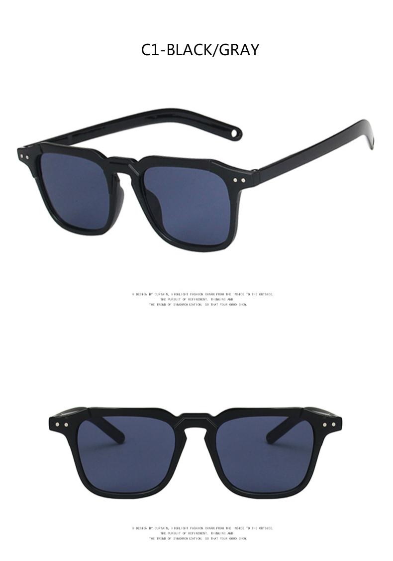 Square European and American 2020 new retro men's and women's fashion sunglasses