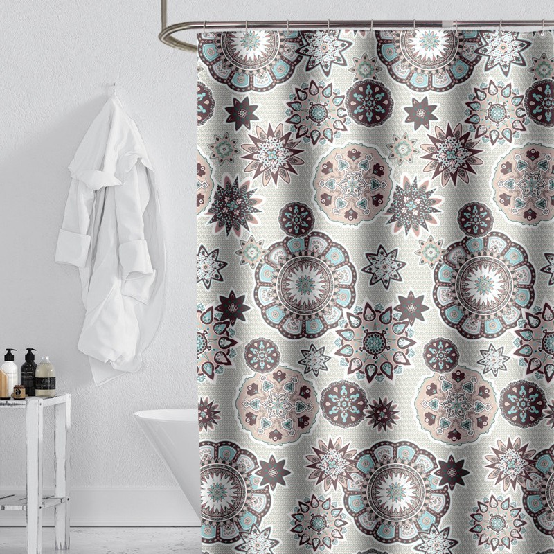 Bohemian Mandala Shower Shower Curtain Waterproof Geometry Bath Curtain Bathroom Cover Extra Large Wide 12 hook