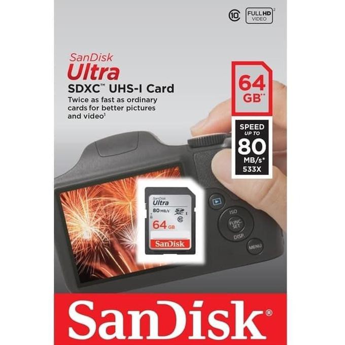 Thẻ Nhớ Sandisk Ultra Sdhc 64gb 80mbs Tốc Độ Cao | BigBuy360 - bigbuy360.vn
