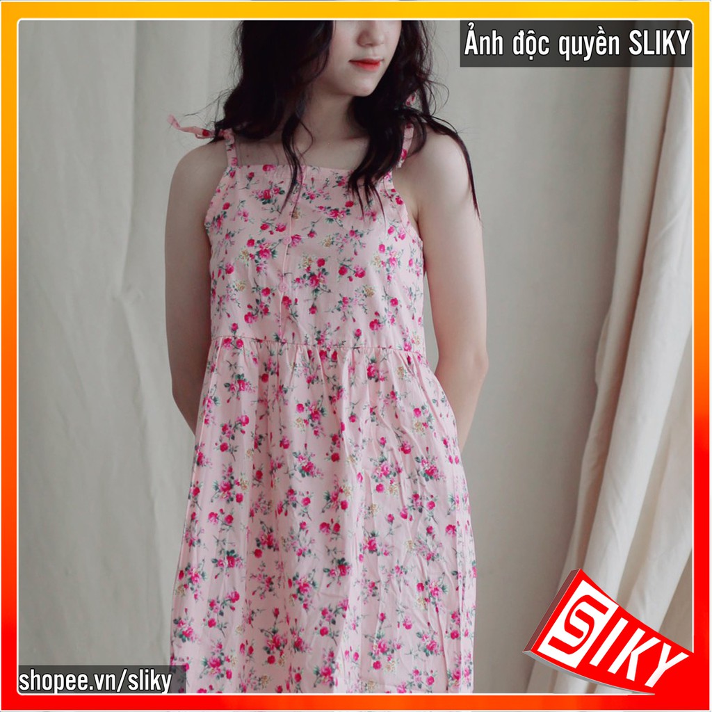 [Mặc Là Phê] Váy Hoa Cúc Hai Dây Dáng Dài Vintage - VX05 | BigBuy360 - bigbuy360.vn