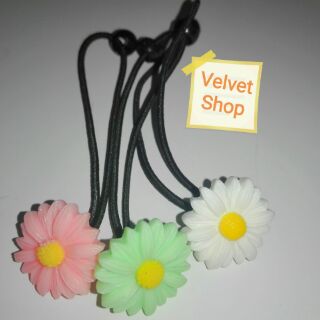 Buộc tóc hoa Cúc Họa Mi nhiều màu (chun dài)