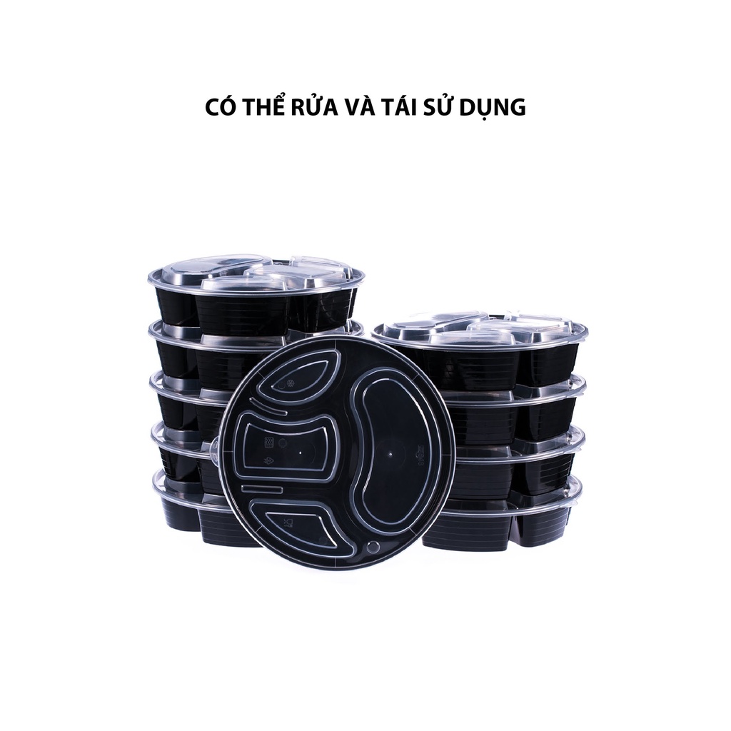 Hộp đựng thực phẩm Kokusai tròn 4 ngăn – HDK001472