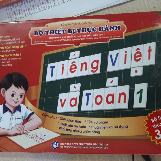 Bộ Thiết bị thực hành Toán và Tiếng Việt lớp 1