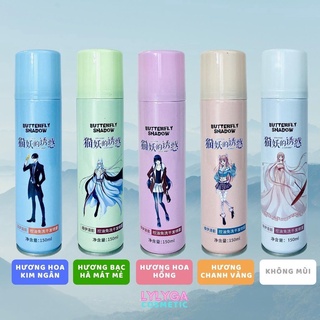 Dầu gội khô BUTTERFLY SHADOW 150ml dạng xịt gội đầu khô an toàn