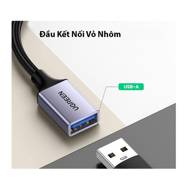 Cáp OTG USB TYPE-C sang USB 3.0 Ugreen 70889 (Vỏ Nhôm Bọc Dù)