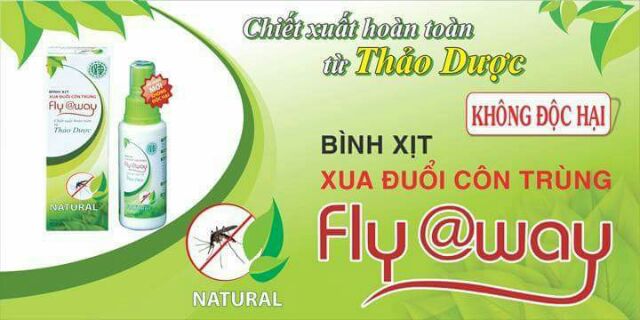 Xịt muỗi thảo dược fly @way lọ 100 ml