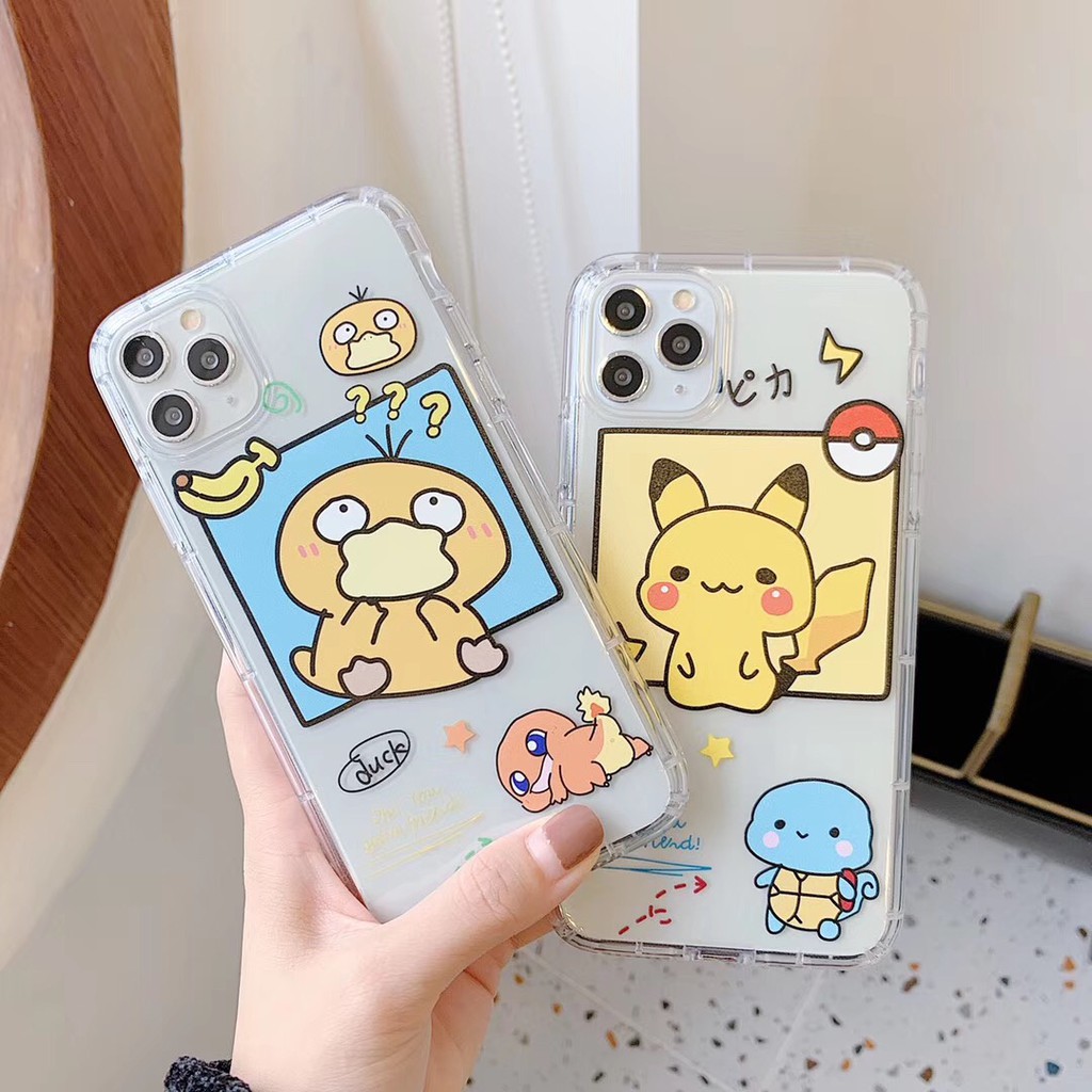Ốp điện thoại TPU dẻo hình hoạt hình Pikachu / vịt dễ thương cho IPHONE11 11PROMAX 7PLUS 8 X XR XS | BigBuy360 - bigbuy360.vn