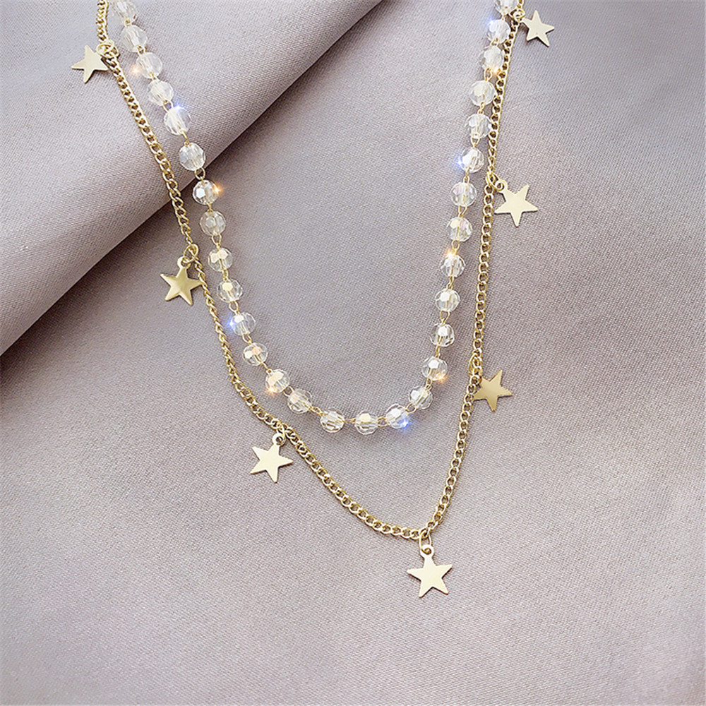 Vòng Cổ Choker Hai Lớp Hình Ngôi Sao Xinh Xắn Cho Nữ Yanqueens Đồ trang sức Quà tặng