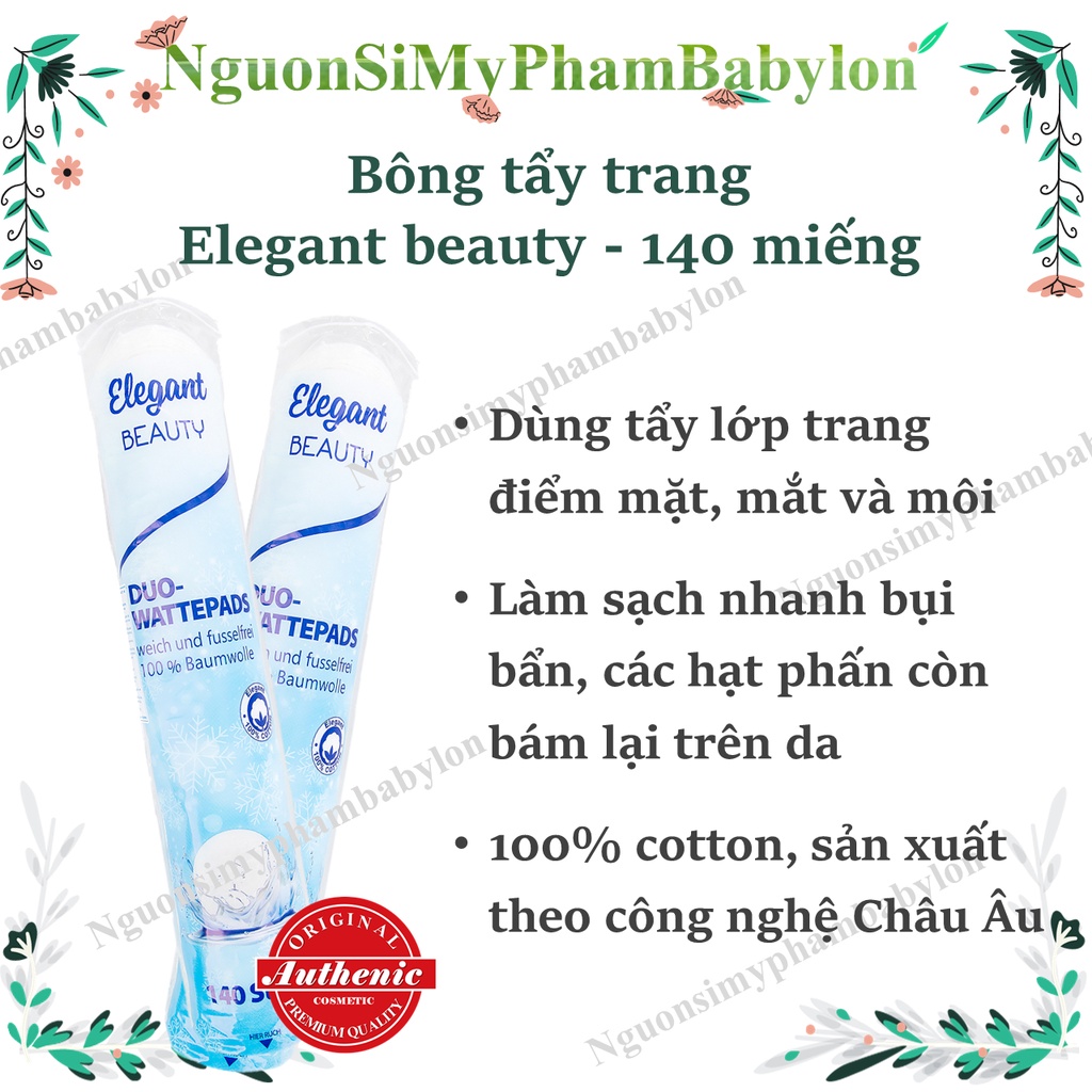 Bông Tẩy Trang Elegant  Beauty 140 Miếng Beauty Duo Wattepads