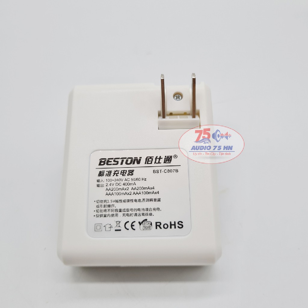 {Chính hãng} Bộ Sạc Pin Beston C807B - Kèm 04 Pin Tiểu Sạc Beston AA 1200mAh, 3000mAh lắp MIC,máy đo huyết áp..