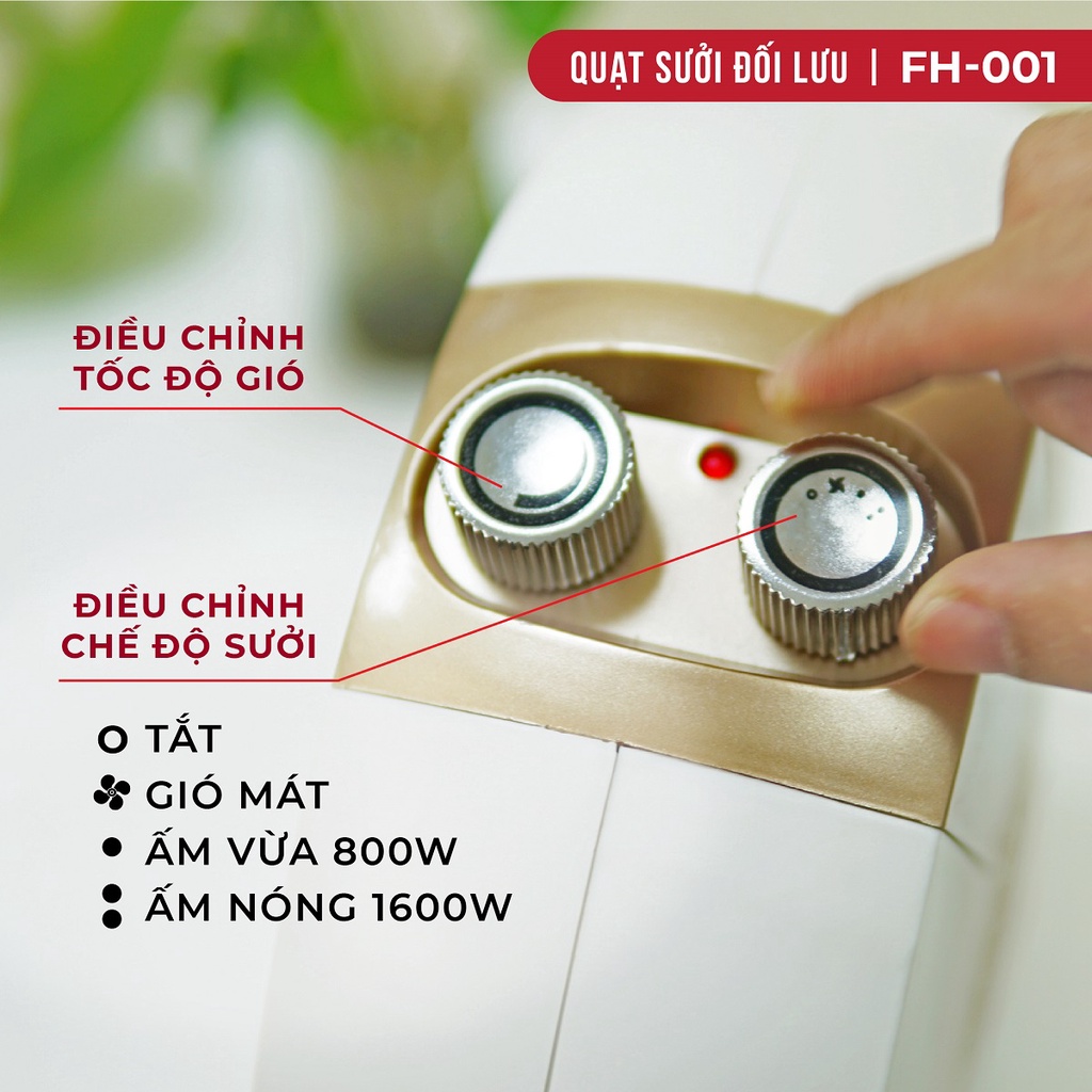 Quạt sưởi ấm Nhập Khẩu không khô da Fujihome, máy sưởi điện mini cầm tay không đốt oxy mùa đông cho bé không dầu gốm