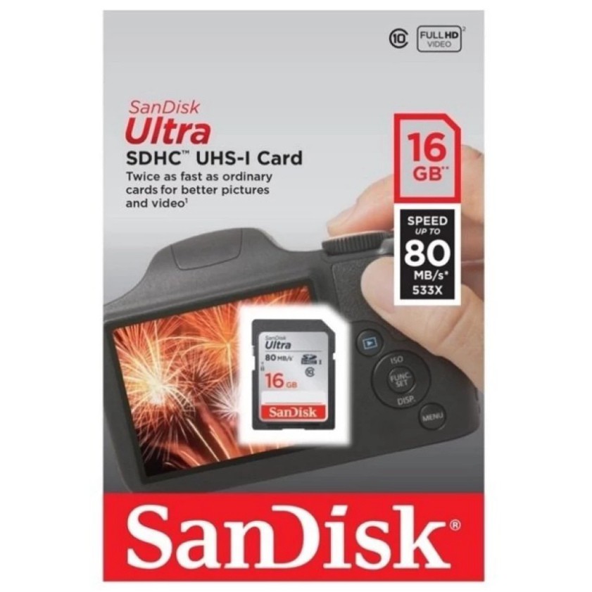 [XẢ KHO] [Bh 5 Năm] Thẻ Nhớ Sdhc 16Gb Sandisk Ultra Class 10 Uhs-I 80Mb/S Chính Hãng | BigBuy360 - bigbuy360.vn