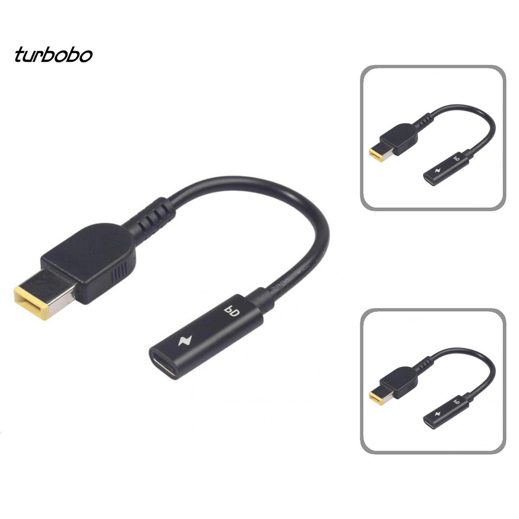 Dây cáp sạc turbo loại C đầu cái sang đầu vuông DC đực cho Lenovo Thinkpad