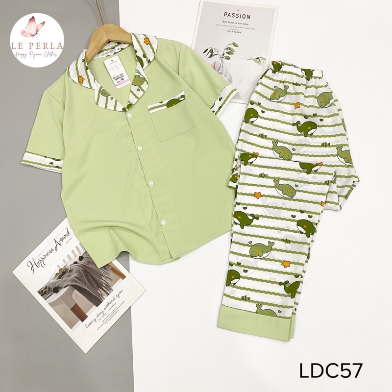 Bộ Đồ Ngủ Pijama Dài Cộc Lụa Mango Cao Cấp