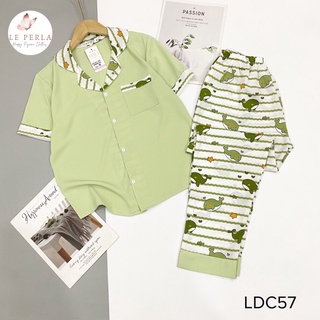 Bộ đồ ngủ pijama dài cộc lụa mango cao cấp