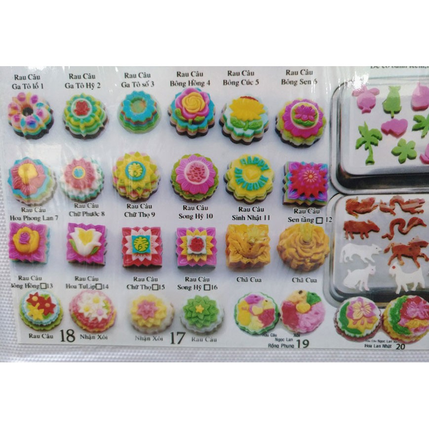 Combo 6 Khuôn Làm Bánh Trung Thu Rau Câu Xôi Nén 150gr-170gr