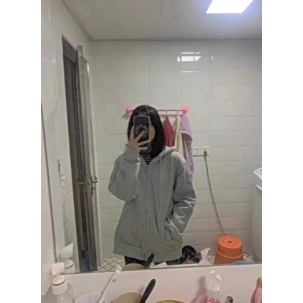 【Yuki】ÁO khoác nỉ nữ màu xám fom rộng đủ size | BigBuy360 - bigbuy360.vn