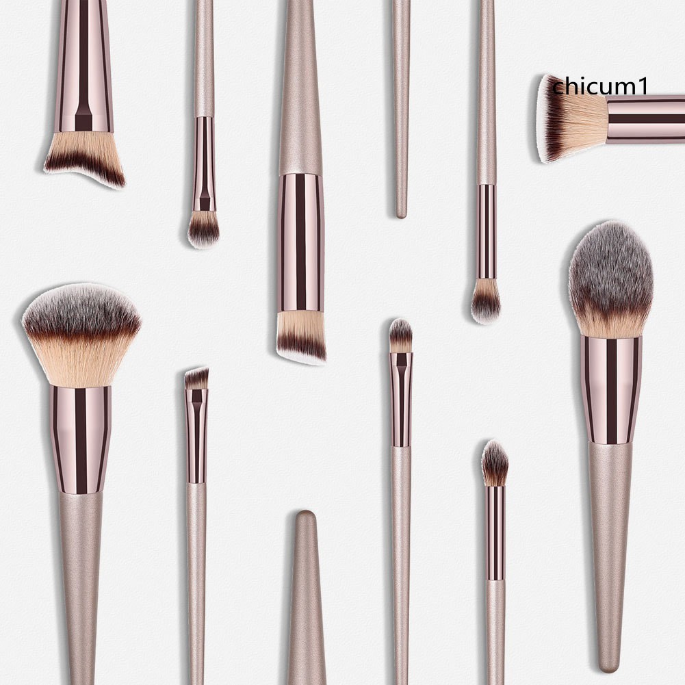 [Hàng mới về] Cọ Trang Điểm Đánh Phấn Nền Cán Vàng Nâu Tiện Dụng