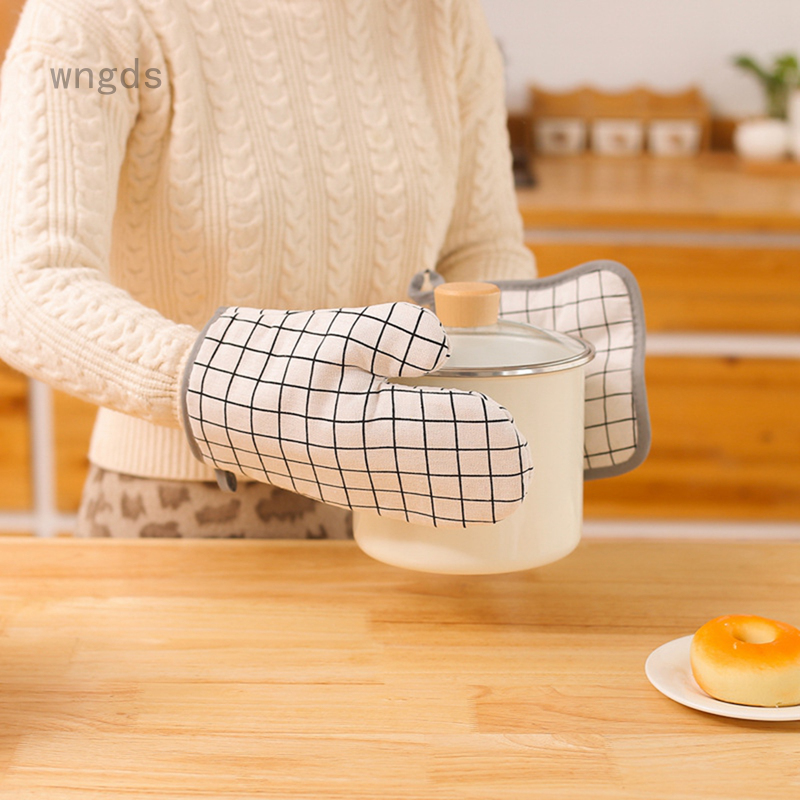 Two-piece thermal insulation pad cotton and linen microwave oven gloves(Insulation mat + gloves (right hand)