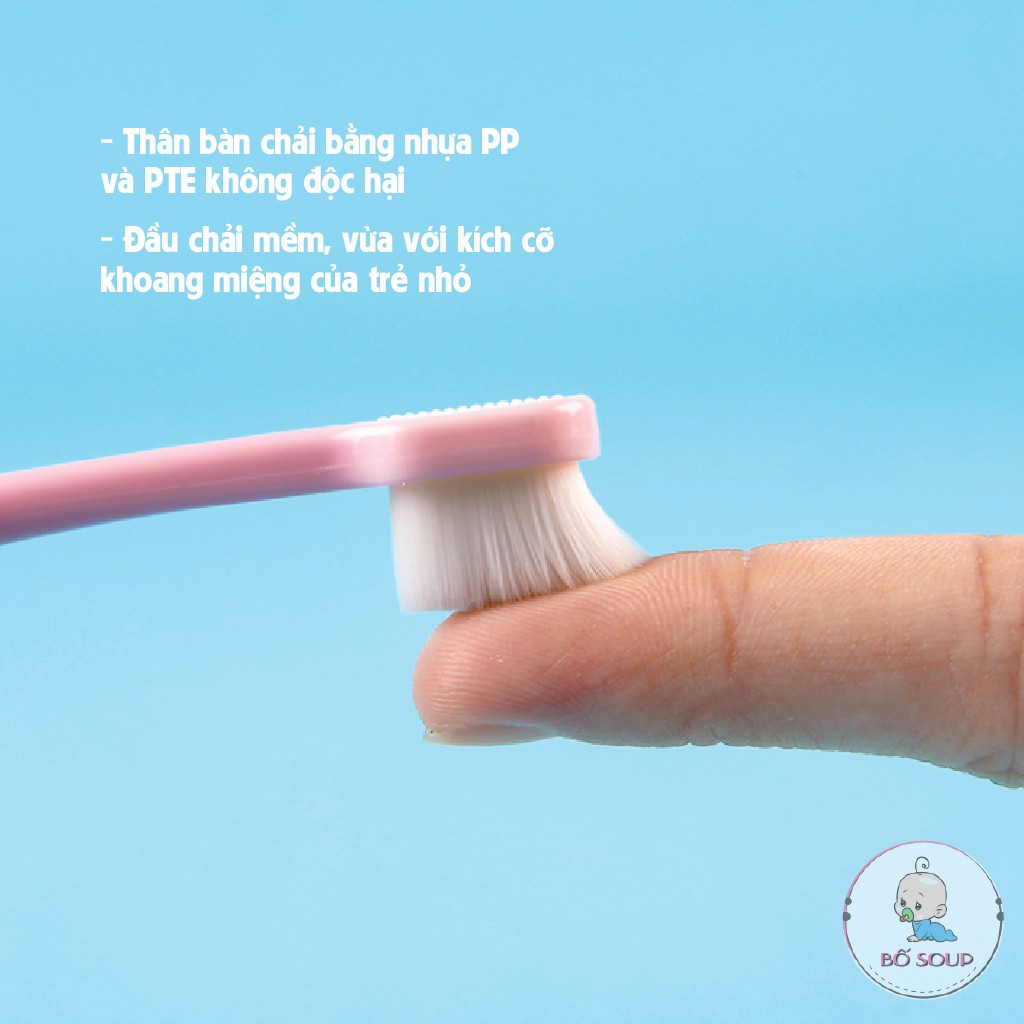 Bàn chải đánh răng cho bé sợi lông siêu mềm phù hợp cho trẻ 2-10 tuổi Shop Bố Soup