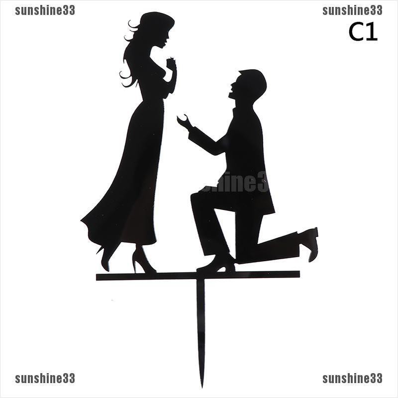 Topper Cắm Trang Trí Bánh Kem Hình Cô Dâu Chú Rể Mr Mrs