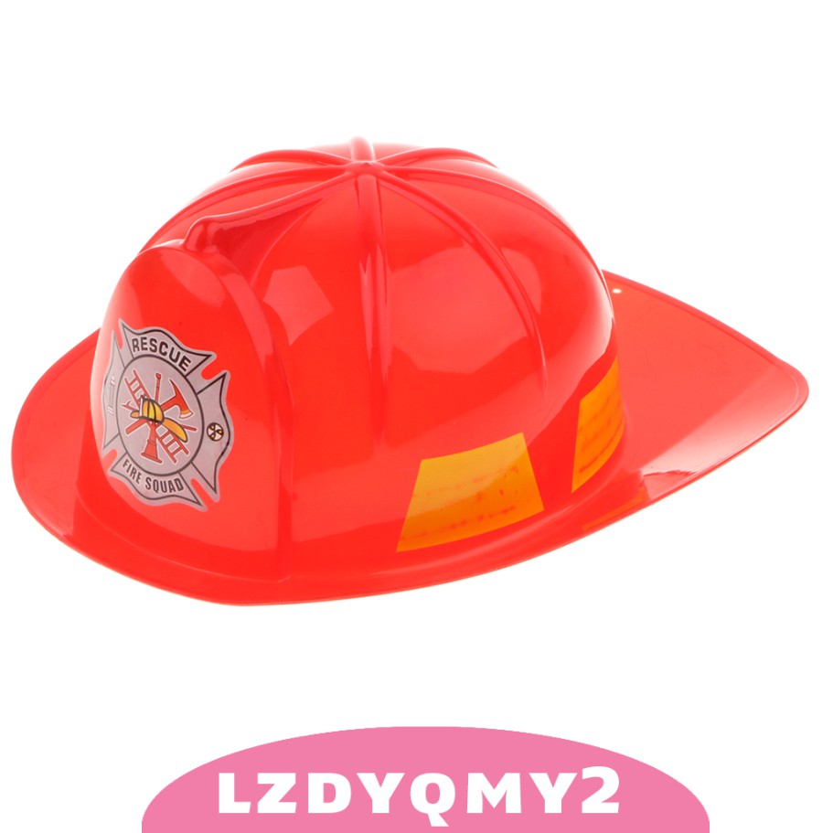 Curiosity 2 x Fire Fighter Pretend Play Costume Accories Safety Fireman Helmet Red