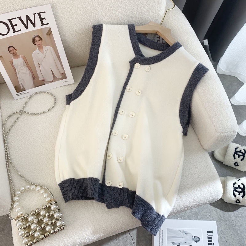 Áo Khoác Cardigan Dệt Kim Sát Nách Thời Trang Mùa Thu Cho Phái Nữ