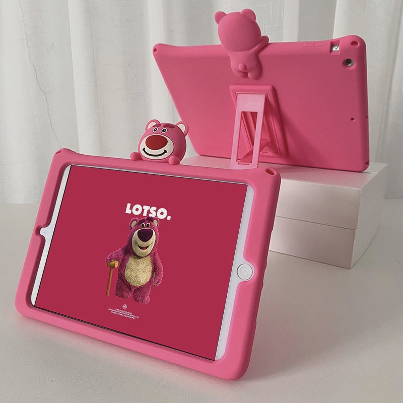 Ốp Máy Tính Bảng Silicon Chống Sốc Hình Gấu Dâu Tây 34 cm Cho iPad air3 Apple Tablet 4 mini5