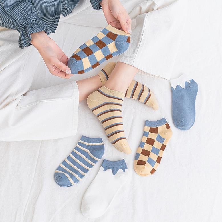 Tất Caro cổ ngắn nam nữ Myna chất vải cotton co giãn bốn chiều thoáng khí tt7