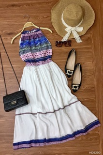 Đầm 2 dây yếm thổ cẩm