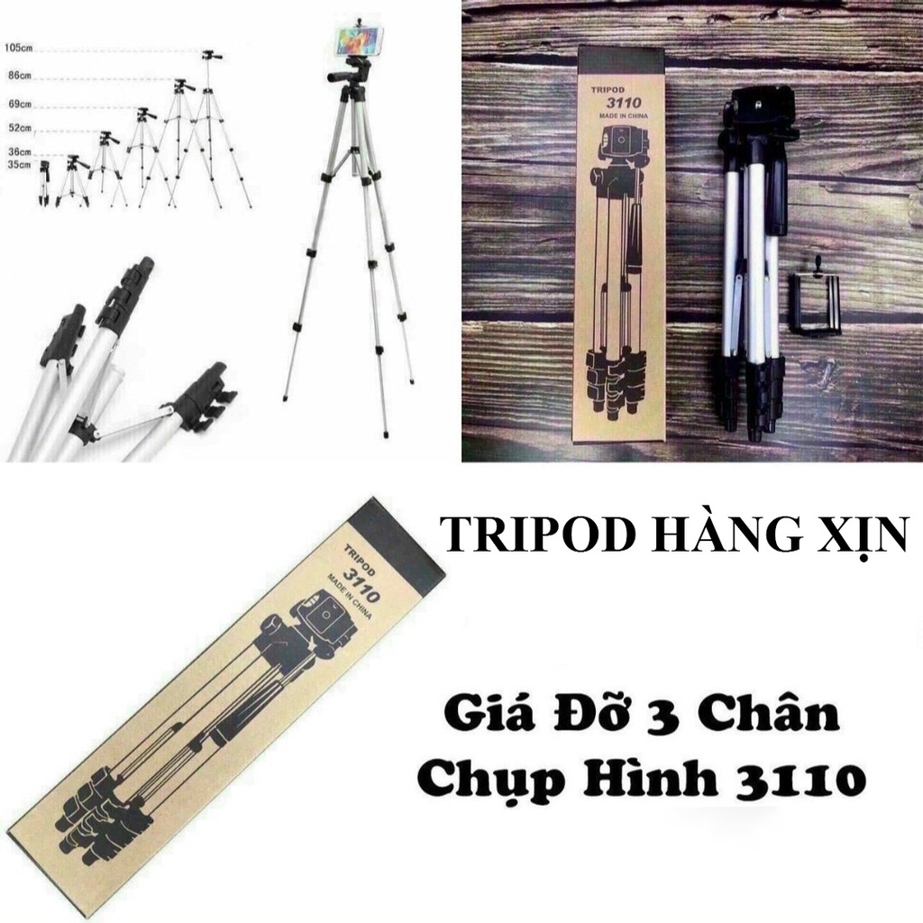 [ Tripod 3110 ] Giá Đỡ Điện Thoại 3 Chân Tripod 3110  Có Điều Khiển Remote Chụp Ảnh Tương Thích Nhiều Dòng Máy