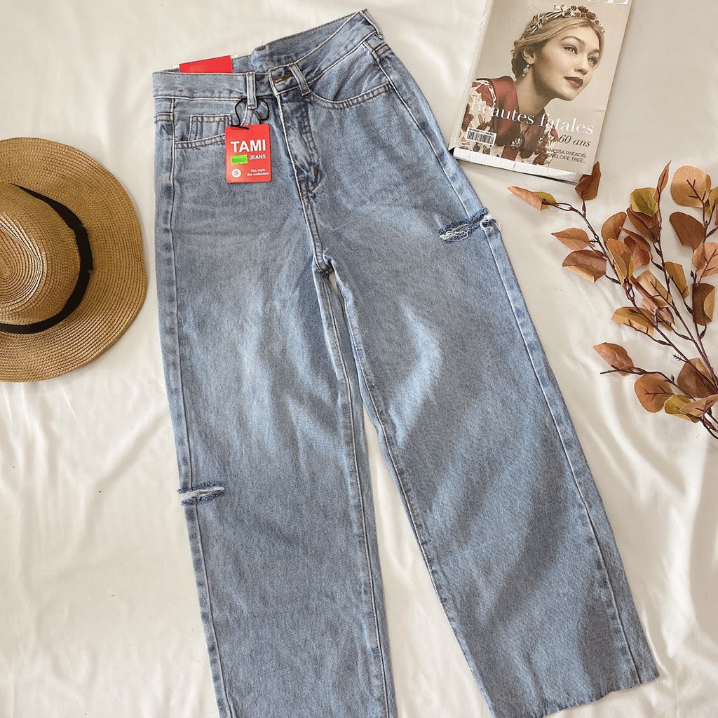 Quần Baggy Jeans Nữ Rách Cao Cấp Chiwawa Shop BB031