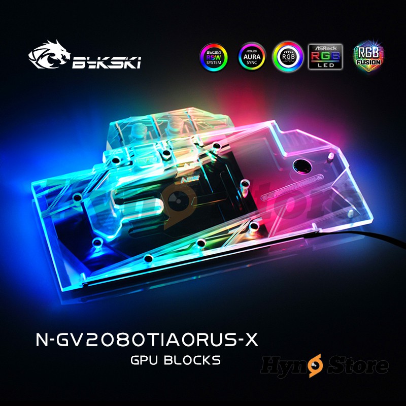 Block nước VGA Gigabyte 2080ti AORUS Bykski Tản nhiệt nước custom Hyno Store