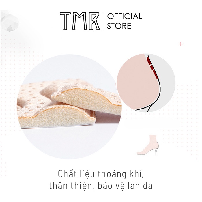 Lót Giày Chống Rớt Gót 4D TMR cao cấp, chống thốn và trầy chân, bảo vệ gót sau, êm ái cho nam và nữ (1 set)