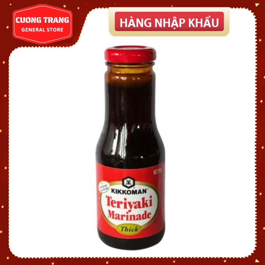 Sốt tẩm ướp Teriyaki đậm đặc hiệu Kikkoman (chai thủy tinh) 250ml