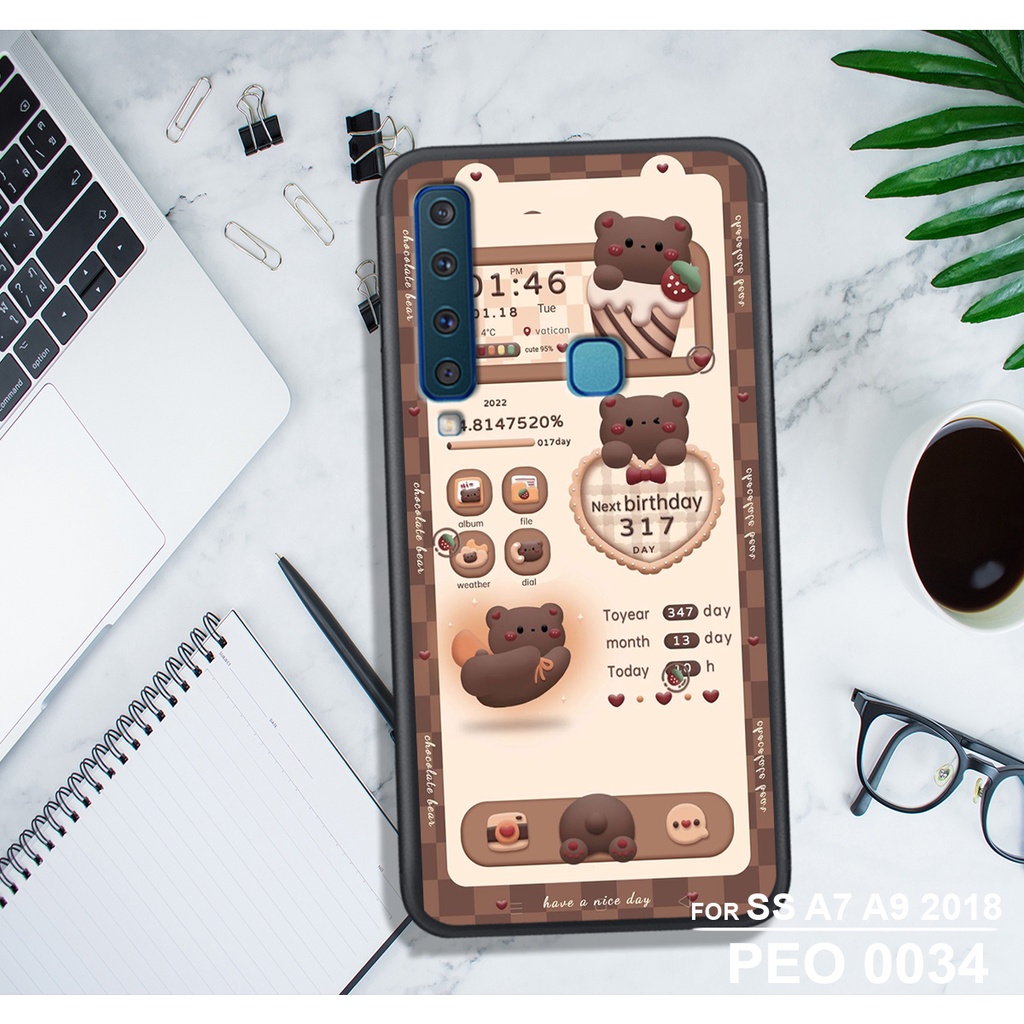 ỐP LƯNG SAMSUNG A30S - A50 - A70 - A7 2018 - A9 2018 , IN HÌNH GẤU NÂU CHOCOLATE ĐÁNG YÊU.