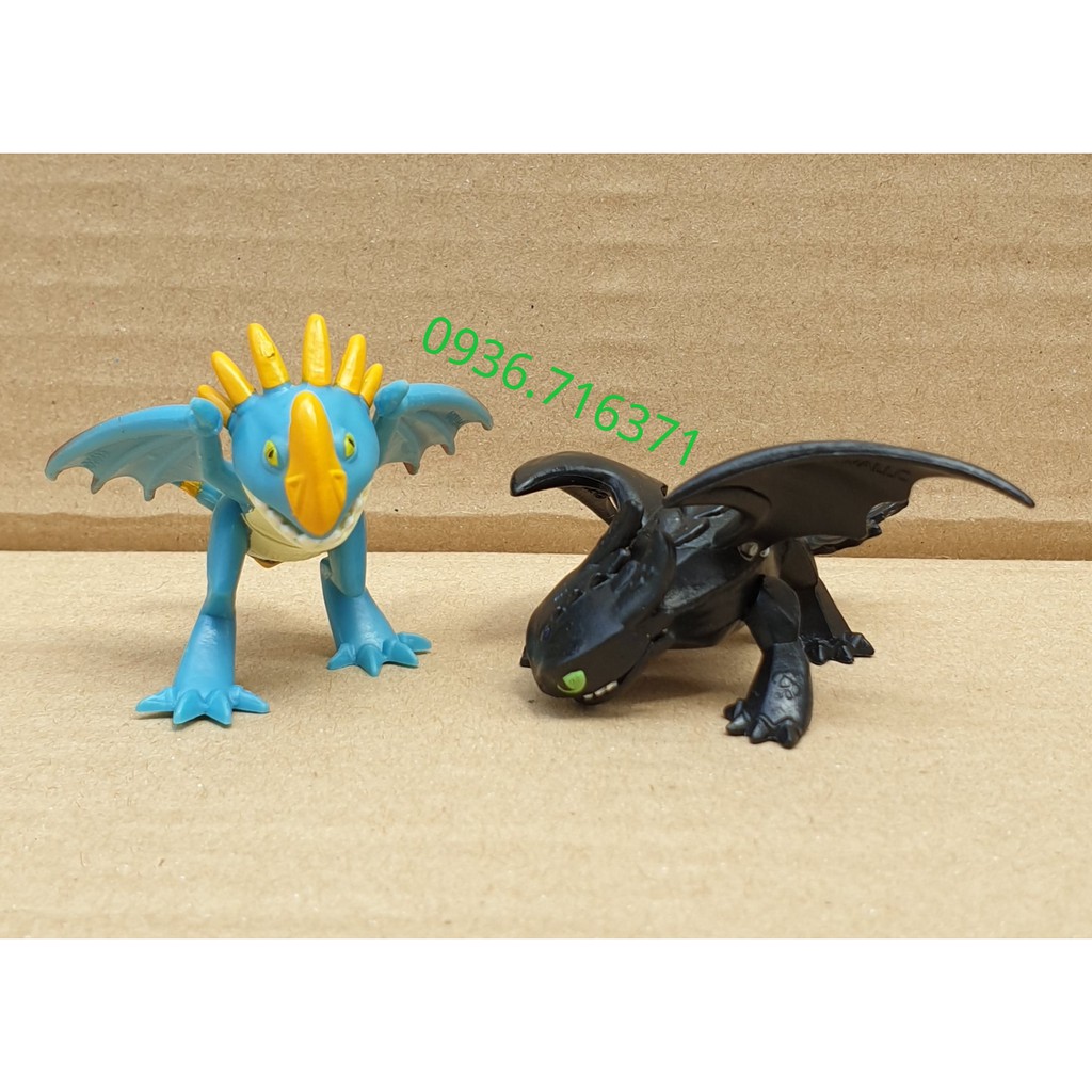 Combo 2 Mô hình nhân vật Rồng Mini màu đen và màu xanh  trong phim "Bí Kíp Luyện Rồng"