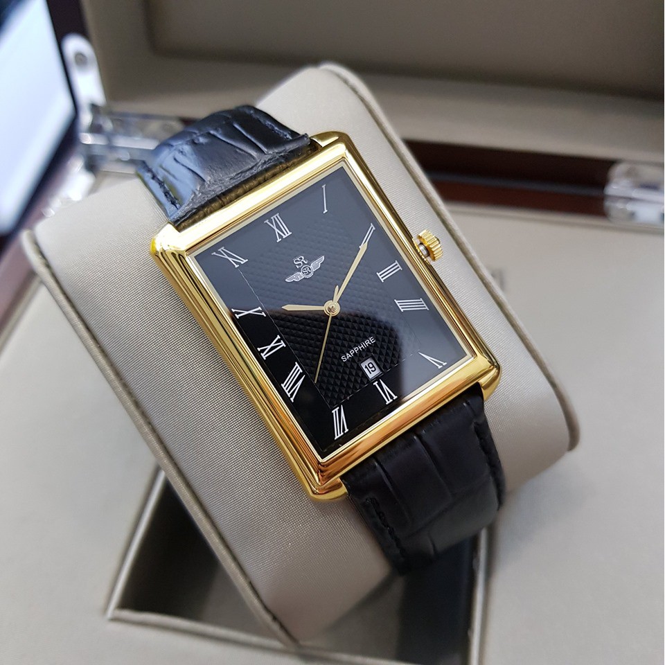 Đồng hồ nam Sunrise SRWATCH SG2205.4601 Đen mặt chữ nhật