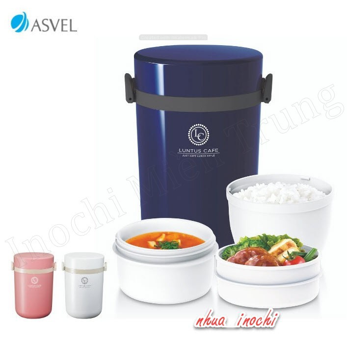 Hộp cơm giữ nhiệt 3 tầng Asvel Nhật bản HLB-B700 Inochi 700ml