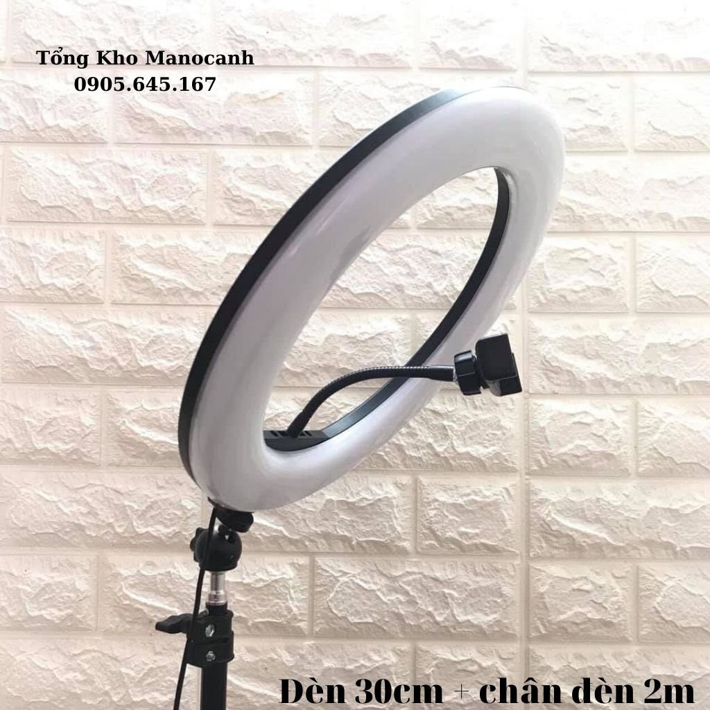 Đèn Livestream size  45 cm và chân 2m1, Hỗ Trợ Chụp Ảnh, Make up, bán hàng nhiều Chế Độ Sáng