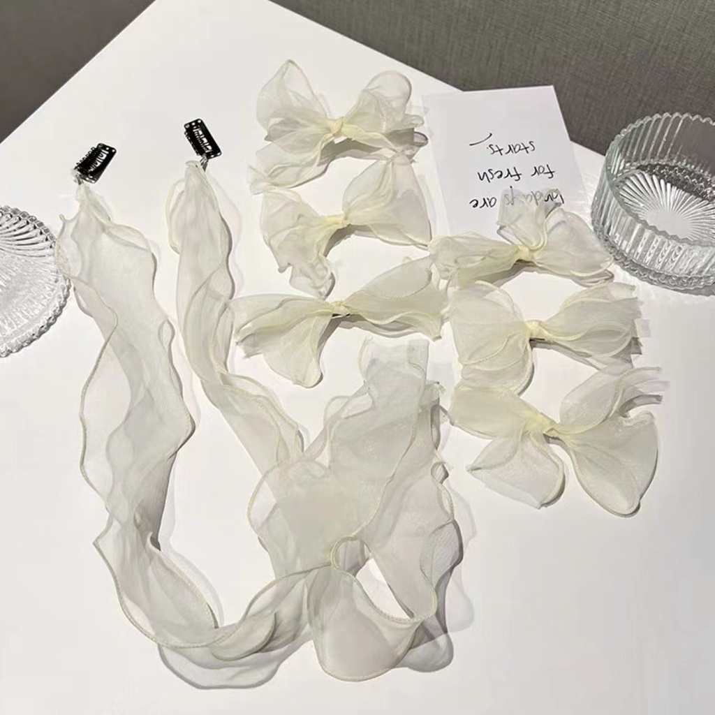 Băng Đô Cài Tóc Hình Nơ Bằng Lưới Phong Cách Hàn Quốc 2022