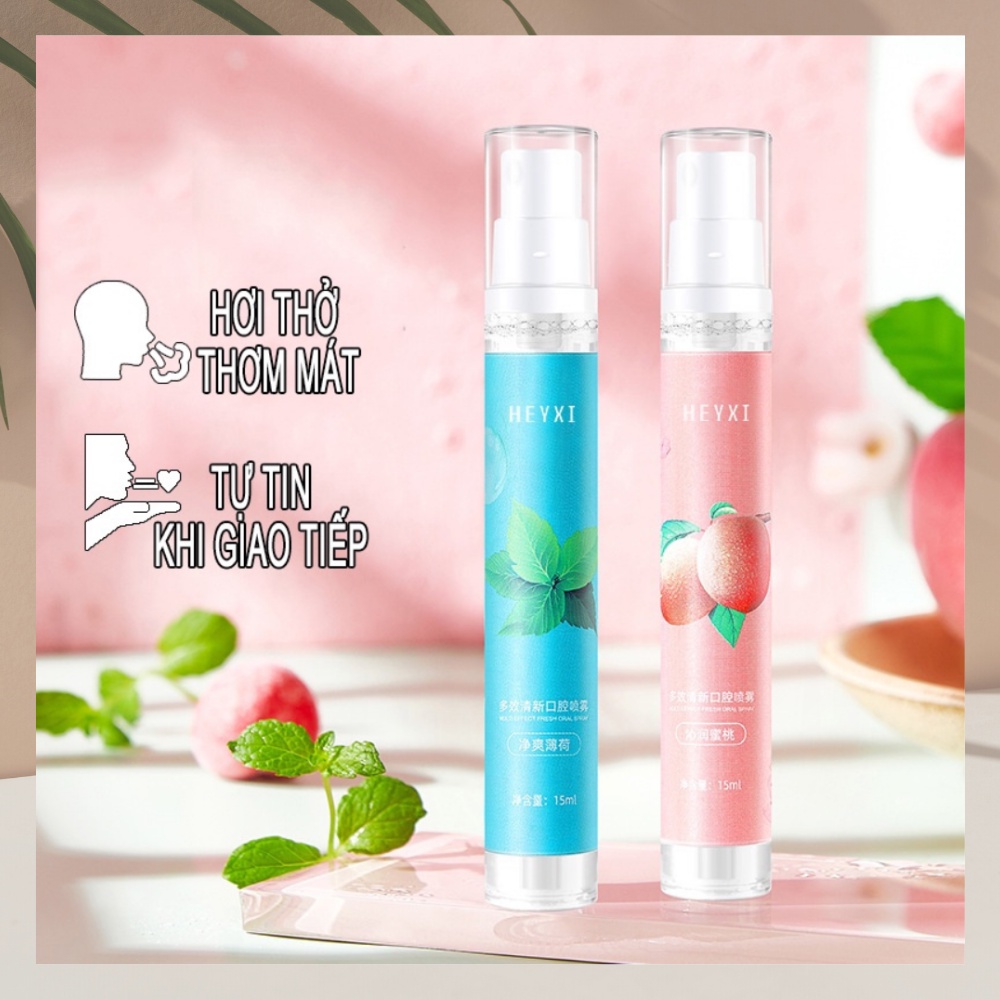 Xịt Thơm Miệng Heyxi Sạch Miệng Tươi Mát Khử Mùi Hôi 15Ml