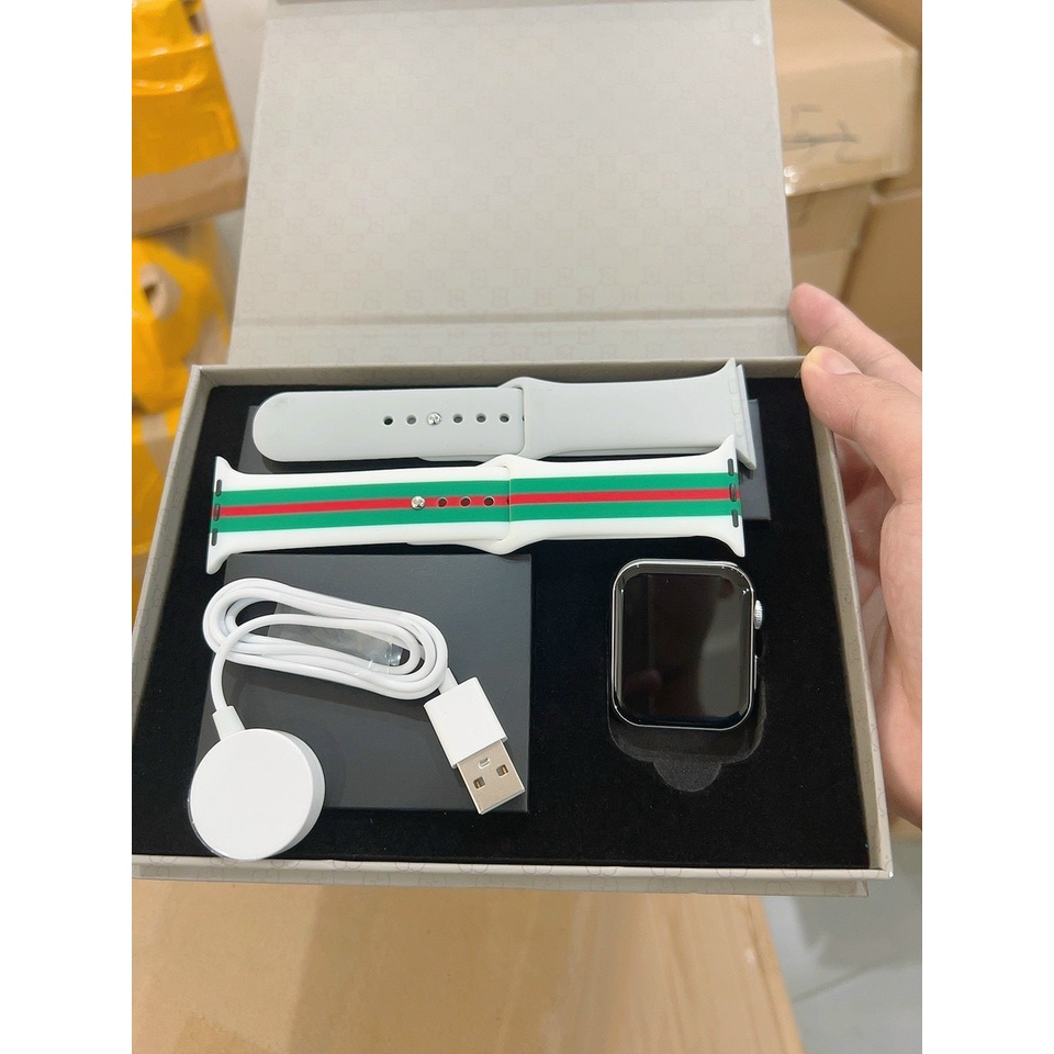 Đồng Hồ Thông Minh Bản GUCCI Viền Thép Seri 7 Cao Cấp / Thay Ảnh Nền - Nghe Gọi Bluetooth Tràn Viền Siêu Cân