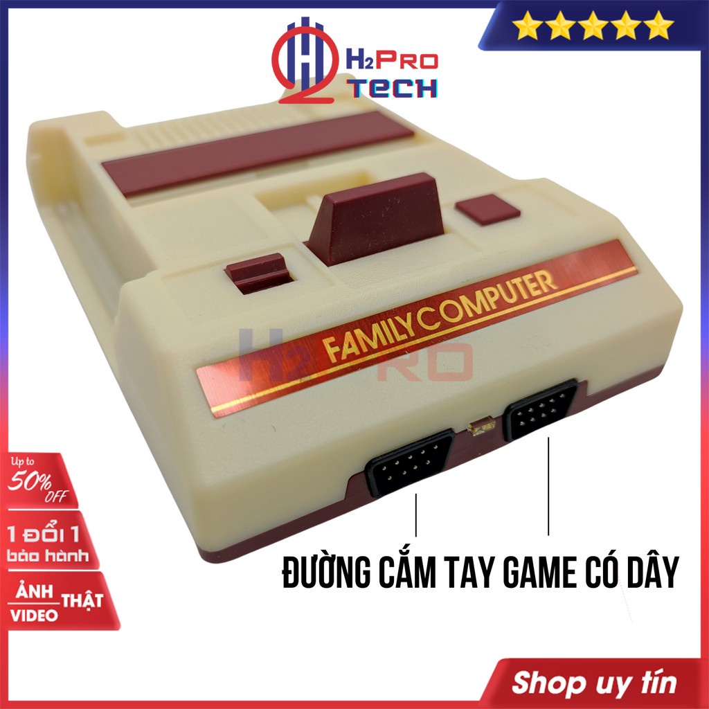 Máy Chơi Game 4 Nút HDMI 2 Người Chơi, Tay Game Không Dây Có Thể Sạc, Điện Tử 4 Nút Tuổi Thơ, Tặng Hdmi 1M - H2Pro Tech