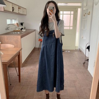 Set áo thun + yếm vintage nữ - váy yếm